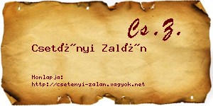 Csetényi Zalán névjegykártya